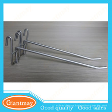 light duty silver coated single metal wire display hook